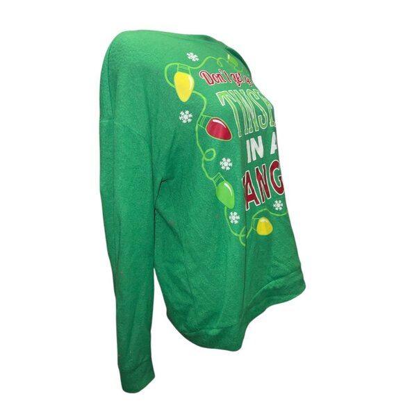 Dont Get Your Tinsel In A Tangle Green Christmas Sweatshirt Sz 20 Wide (2XL) Wom - Picture 8 of 9